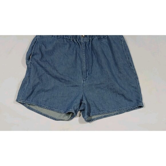 Rag & Bone Paperbag Waist Cotton Linen Denim Shorts - Picture 2 of 9